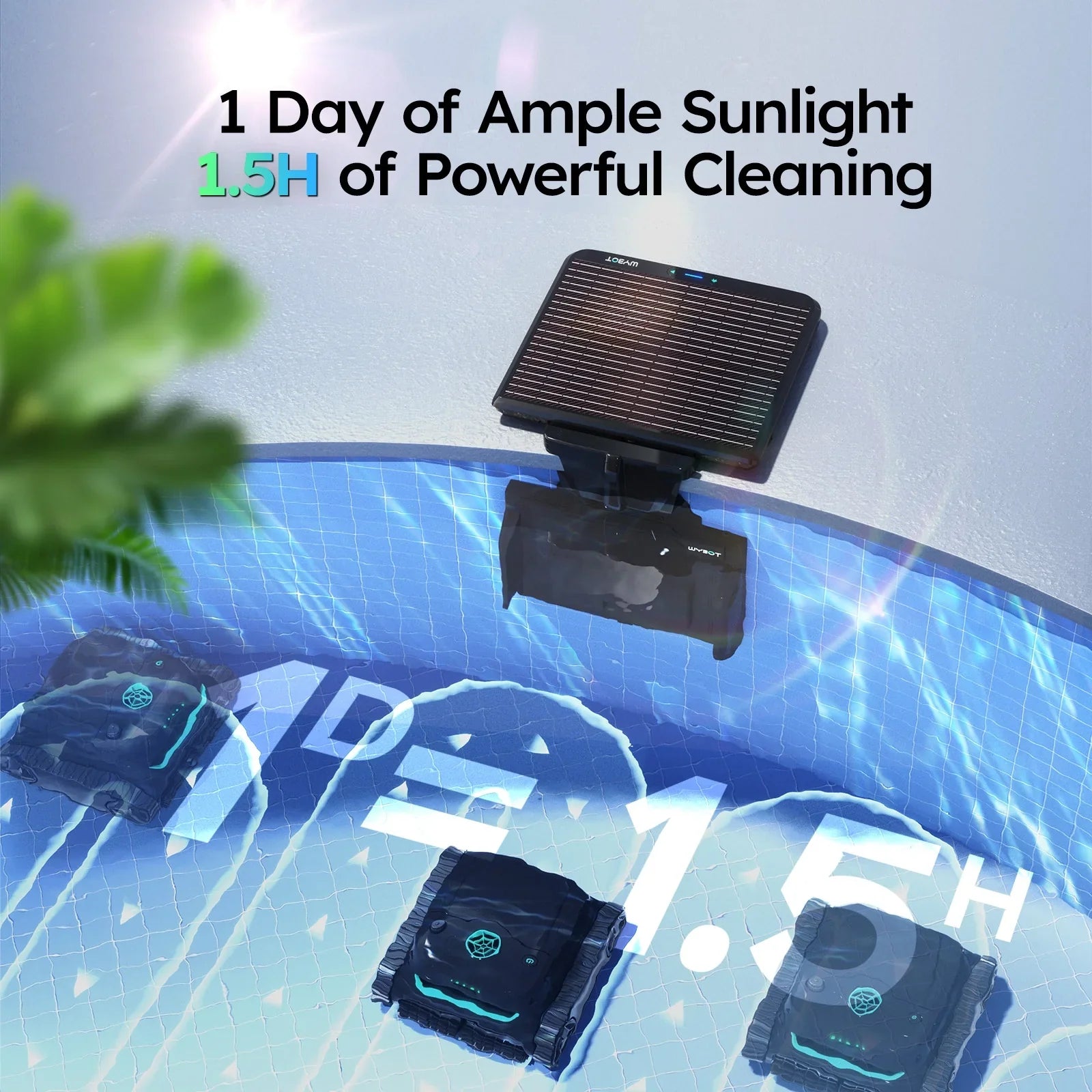 WYBOT S2 Solar with Solar-Powered Charging Dock Robotic Pool Cleaner